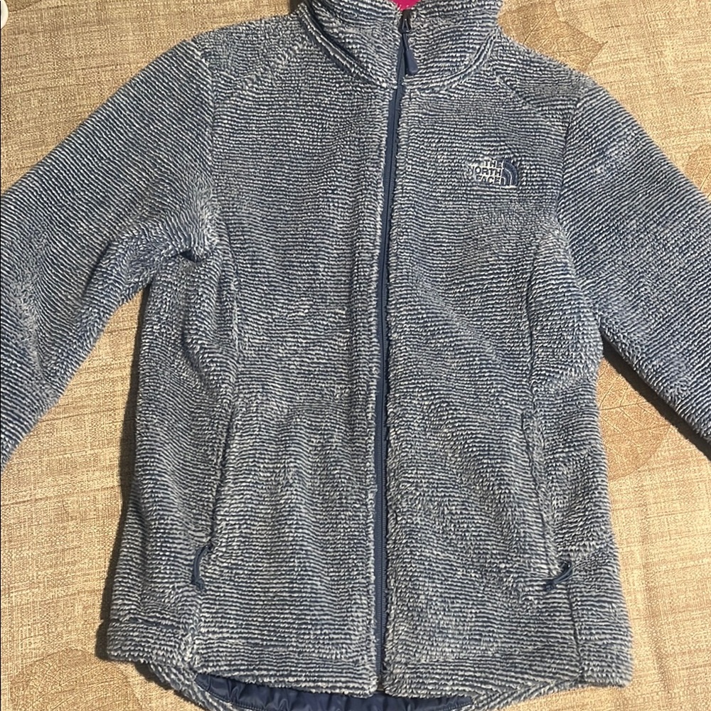 The North Face Blue Jacket/Sweater Full-Length Zipper